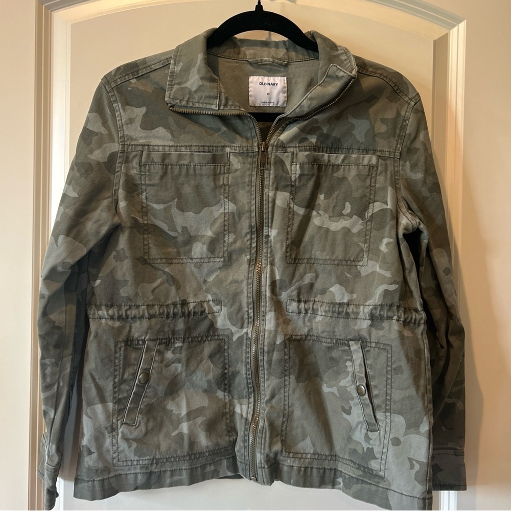Old Navy Camouflage Zip-Up Military Style Jacket